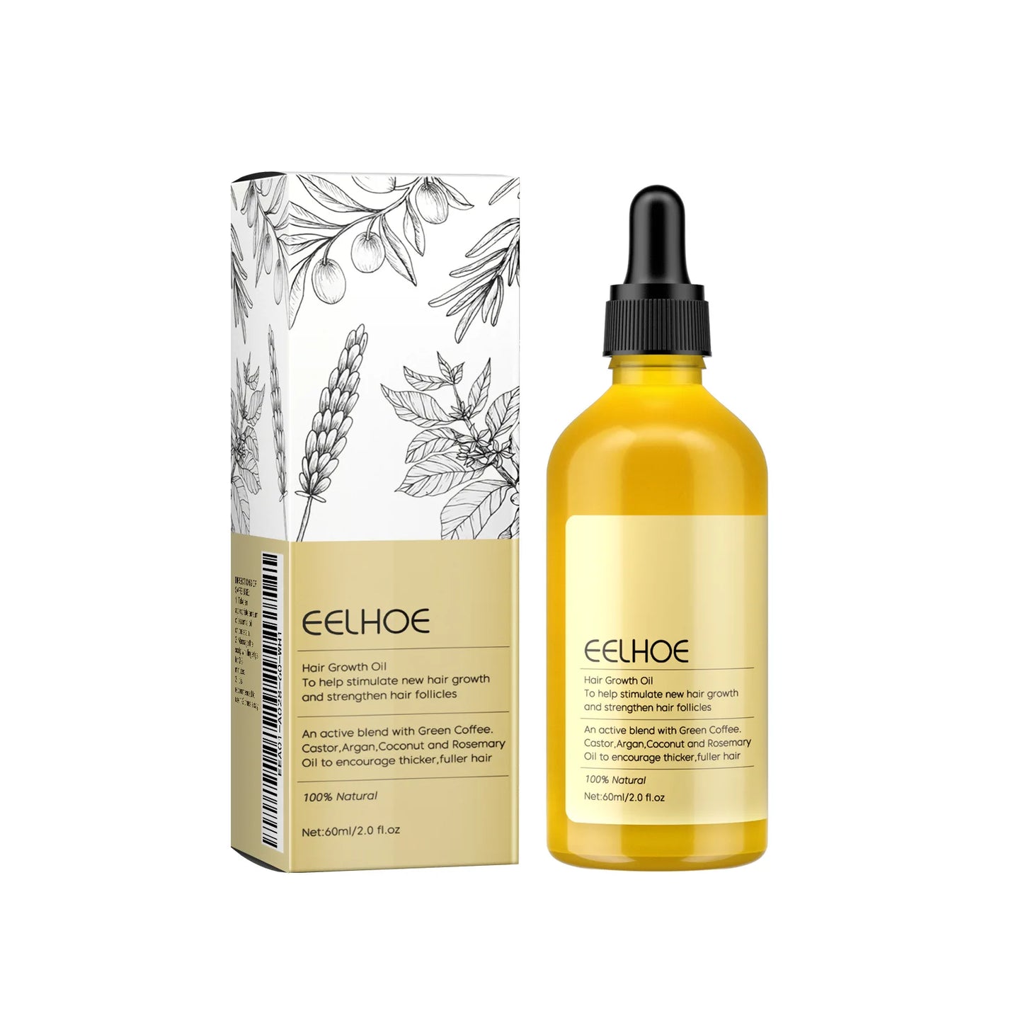 EELHOE Huile essentielle naturelle pour la pousse des cheveux nourrissante au romarin